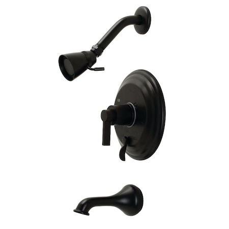 Kingston Brass KB36300NDL Tub and Shower Faucet, Matte Black KB36300NDL